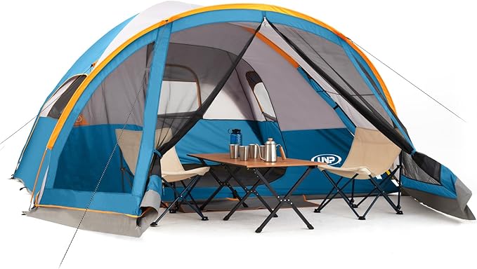 UNP Camping Tent with Screen Room Portable 6 Person Camping Tent with Screen Porch Family Dome Tent for Camping Outdoor - 14'x11'x72''(H)
