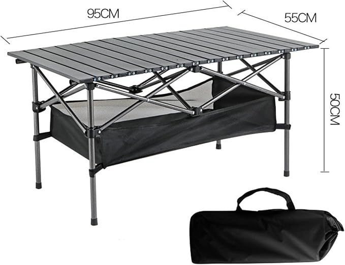 Outdoor Folding Portable Picnic Camping Table Easy Carry Folding Table with Storage Bag Heavy Duty for RV BBQ Cooking Indoor Outdoor Party Patio Picnic (Medium)