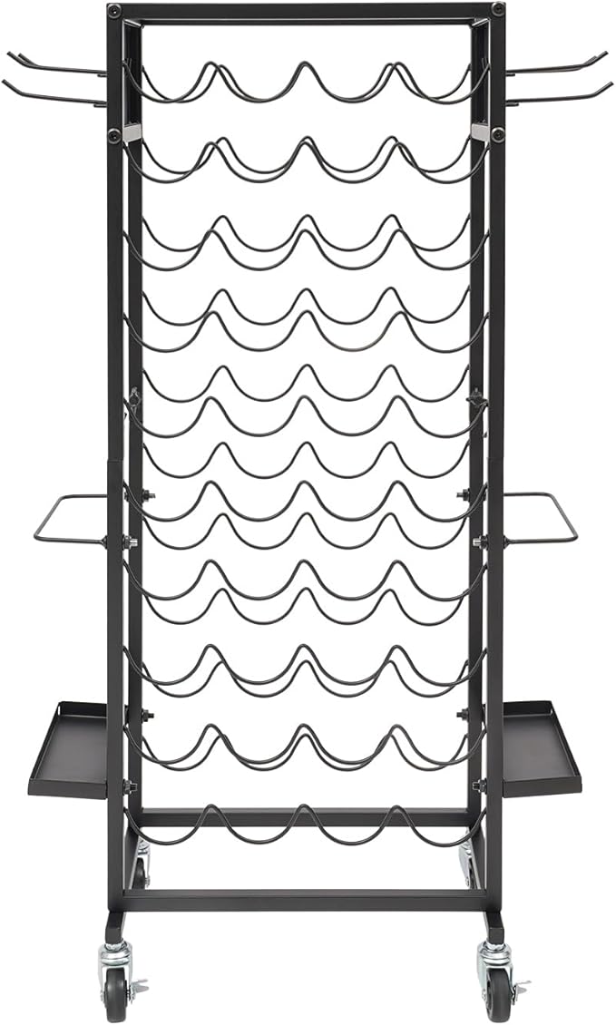 Mobile Vinyl Roll Holder Cart 40 Compartments Vinyl Storage Organizer with 6 Hooks &amp Extra Paper Roll Organizer Tray on 2 Side Vinyl Storage Rack with Wheels for Craft Room (Black)