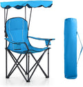 HIGH POINT SPORTS Camping Chairs with Shade Foldable Canopy Chair Folding Camping Shade Chair for Outdoor Camping Patio Support 350 LBS Blue