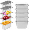 12 Pack 1/9 Size 4 Inch Deep Steam Table Pan Silver 201 Stainless Steel Chafing Pan Half Size Hotel Steam Pans for Weddings Parties Restaurants Cafeterias and Hotels