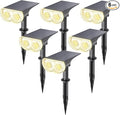 Linkind Solar Lights Outdoor Waterproof IP65 StarRay Dusk-to-Dawn Outdoor Solar Lights 3 Lighting Modes Solar Spot Lights Outdoor for Garden Yard Landscape (Warm White 6 Pack)