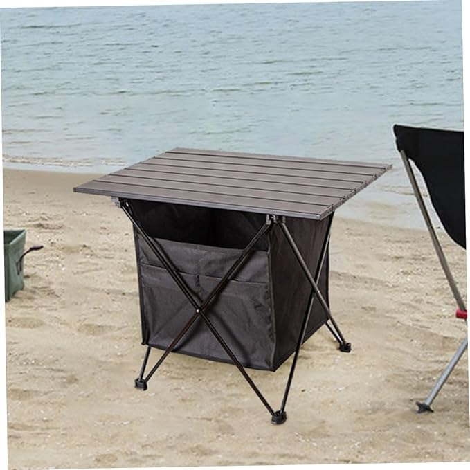 POPETPOP Portable Folding Table for Camping Outdoor Quick Setup Lightweight Aluminum Compact Storage