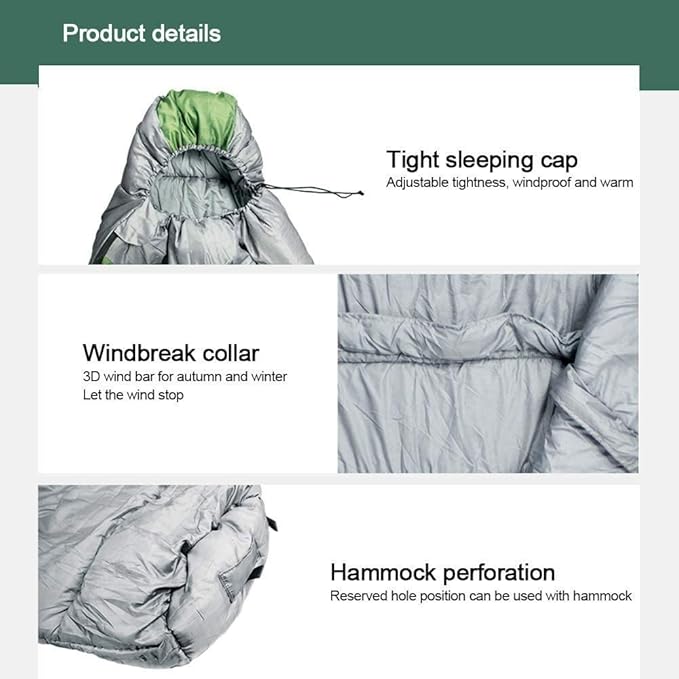 Autumn Winter Envelope Hooded Outdoor Travel Camping Water-Proof Thick Sleeping Bag Thermal Adult Bed Lazy Bag