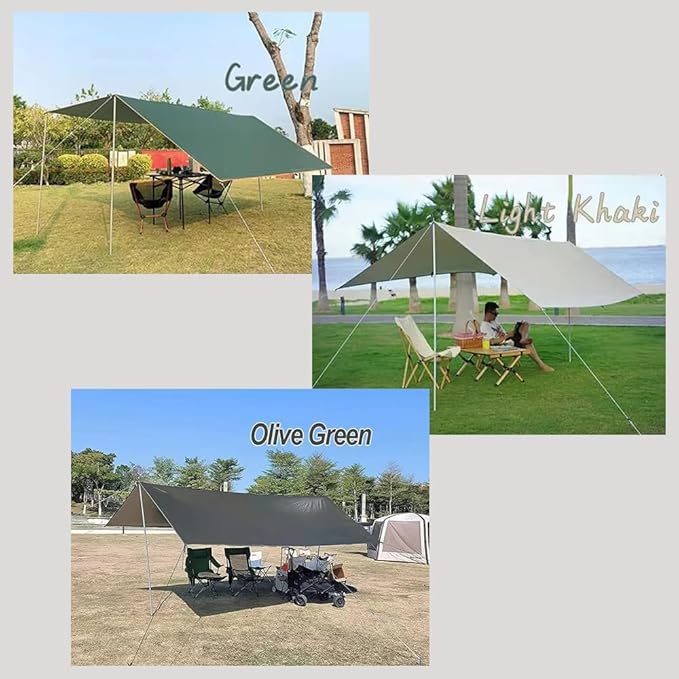 10x16 ft Car Side Awning with Pole Outdoor Camping Tent Tarp Waterproof Canopy Shade Sun Shelter