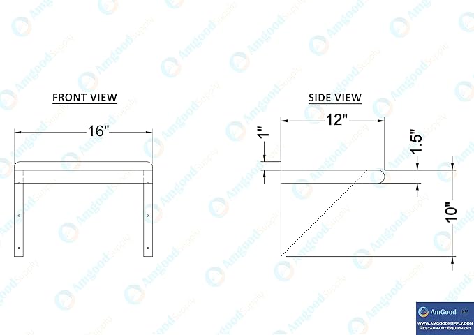 AmGood 12 in. x 16 in. Stainless Steel Wall Shelf | NSF Certified | Appliance &amp Equipment Metal Shelving | Kitchen Restaurant Garage Laundry Utility Room