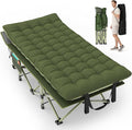 Suteck 32In XXL Folding Camping Cot 900LBS Heavy Duty Sleeping Cot with Pillow Mattress 1200D Double-Layer Oxford Portable Cot for Adults with Carry Bag for Home Office Nap Beach Travel