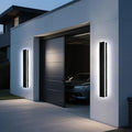Modern Outdoor Wall Lights - 2pack 47.3inch Dimmable Black Exterior Light Fixtures Wall Porch Lights Outdoor Wall Sconce Patio Long Strip Wall Light Fixtur Outside for Garage House(4.72 Inch Wide)