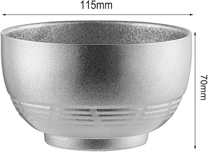 380ml Titanium Camping Bowl Lightweight Double-Wall Non-Insulated Bowl for Hiking Backpacking Travel Easy Clean Ideal for Soup Oatmeal RT062T (Silver)