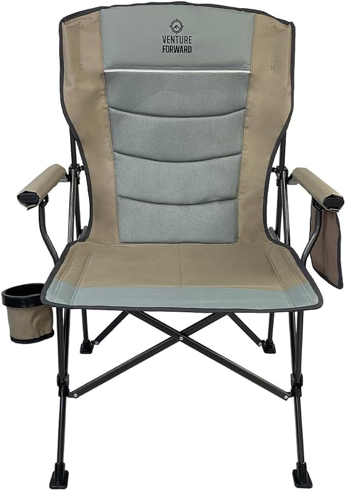 Heavy Duty Oversized Camping Chair - Supports up to 400 lbs - Perfect for Camping Lawn and Outdoor Activities - Folds Compactly into Included Carry Bag