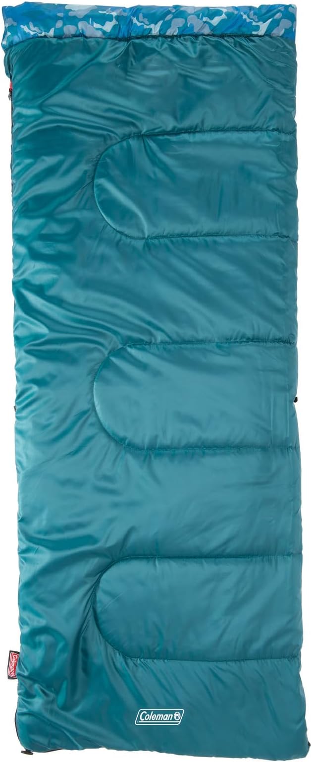 Coleman Kids 45°F Sleeping Bag for Children up to 5ft 5in Tall Lightweight &amp Warm Sleep Sack for Indoor/Outdoor Use Machine Washable
