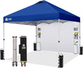 CROWN SHADES Canopy Tent 10 x 10 Foot Portable Pop Up Outdoor Shelter with Pocket Sidewall Push Center Lock UV Protection and Carry Bag Navy Blue