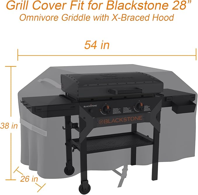 28 Inch Griddle Cover for Blackstone 28” Omnivore Griddle with X-Braced Hood Heavy Duty Waterproof 28”Griddle Cover for Blackstone 2311 Griddle