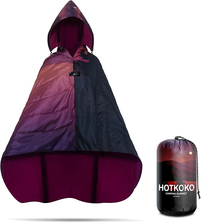 Waterproof Stadium Blanket Fleece Camping Blanket Soft Warm Wearable Camp Blanket for Outdoor Camping Picnic Stadium Sports Beach Car