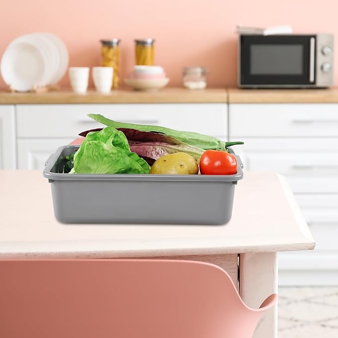 Farmoon 5 Pack Food Service Bus Tub 8 L Small commercial wash tote Grey restaurant dish pan
