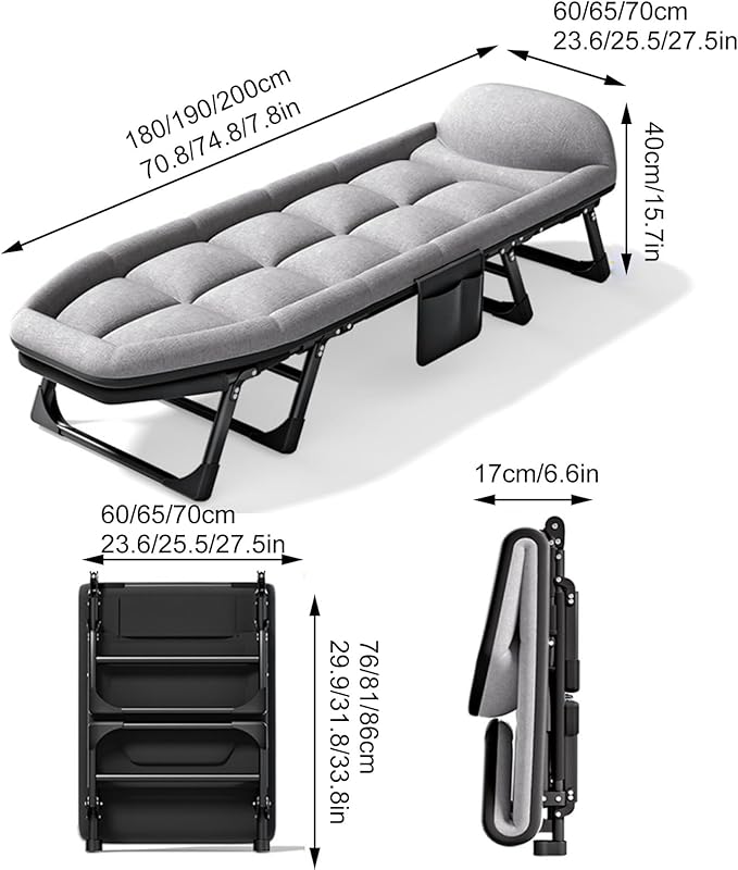 Camping Cot - Heavy Duty Portable Folding Bed with Cushion &amp Pillow for Comfortable Sleep Perfect for Outdoor Recreation and Camping Adventures