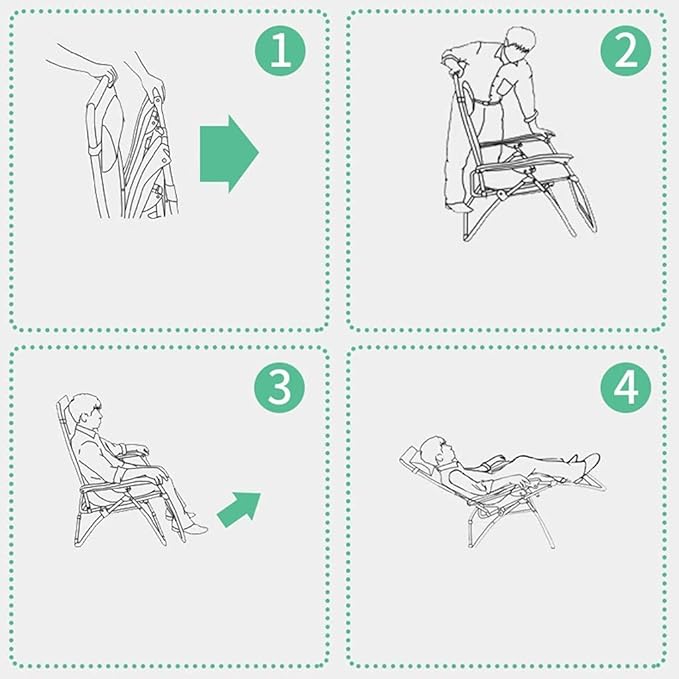 Folding Reclining Chair Heavy Duty Zero Gravity Chairs Sun Loungers Beach Chairs Lounger Deck Chairs Recliner Beach Patio Garden Camping Super Width 65CM