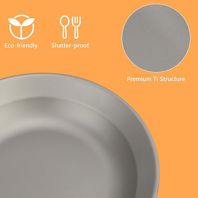 Camping Cutlery Set 10 Piece with Plate Bowl Cup Knife Fork Spoon Lightweight Portable Mess Kit for Camping Travel Picnic and Outdoor Dining