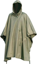 Mil-Tec Adult Ripstop Wet Weather Lightweight Waterproof Multi-Use Rain Poncho with Hood - Use as Bivouac Sack Shelter Tent