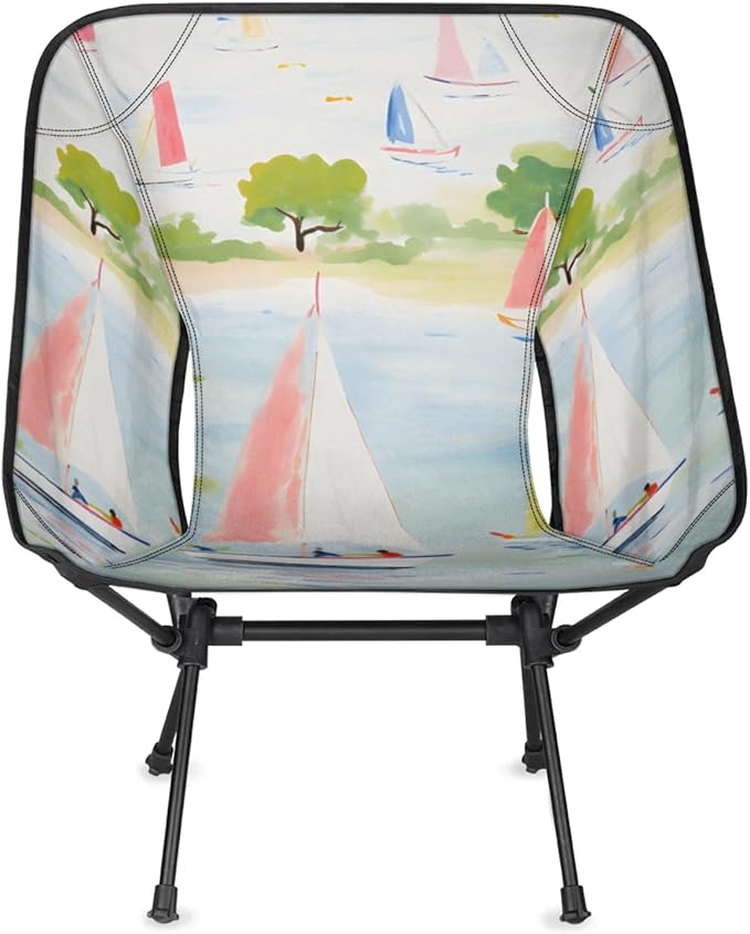 Honeybaby Folding Camping Chair Cartoon Sailboat Camping Chairs Lightweight Portable Chair Outdoor Foldable Chairs for Camping Travel Picnic Beach Hiking