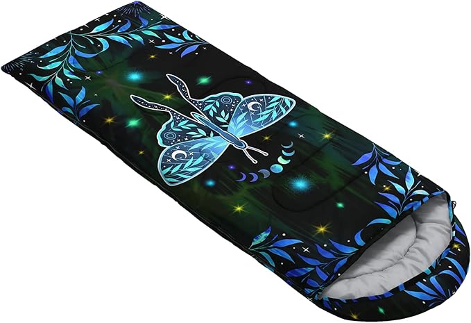AILONEN Kawaii Panda Sleeping BagsLightweight &amp Waterproof3 Season Warm &amp Cool WeatherDreamy Purple Flower Animal Themed Sleeping Bags for BoysGirlsKidsAdults TravellingOutdoors