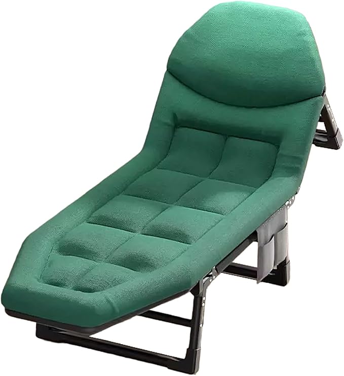 Guest Bed Foldable with Mattress Camping Cot Six Position Adjustable Backrest 8 Legged Support for Home Office Nap Beach Travel No Installation RequiredE-178 * 56 * 30cm