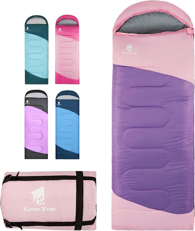 GEERTOP Backpacking Sleeping Bag for Camping Lightweight Sleeping Bags for Adults Kids Summer Warm Cold Weather Hiking Travel