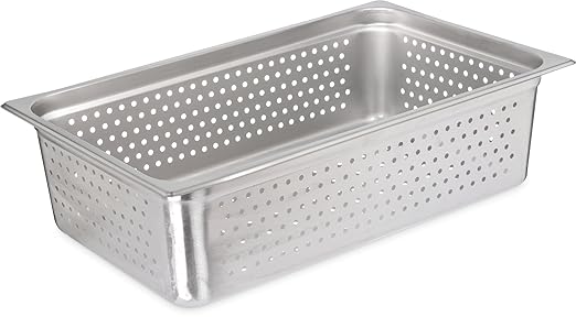 Carlisle FoodService Products Durapan Perforated Steam Table Pan for Catering Hotel and Restaurants Stainless Steel Full-Size 6 Inches Deep Silver (Pack of 6)