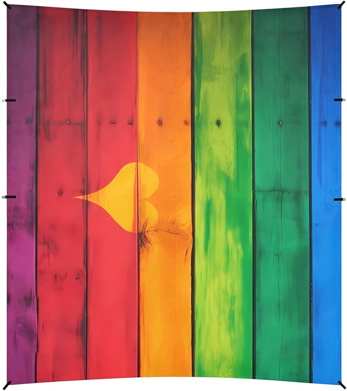Rainbow Heart WoodCamping Sun Shelters 9.2 x 10.5 FT Beach Canopy Tent Sun Shade with Carrying Bag for Camping Trips Fishing Backyard Fun or Picnics 21341614