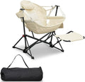 Hammock Camping Chair with Leg RestLightweight Portable Outdoor Chair for Camping and Hiking Supports 350lbsKhaki