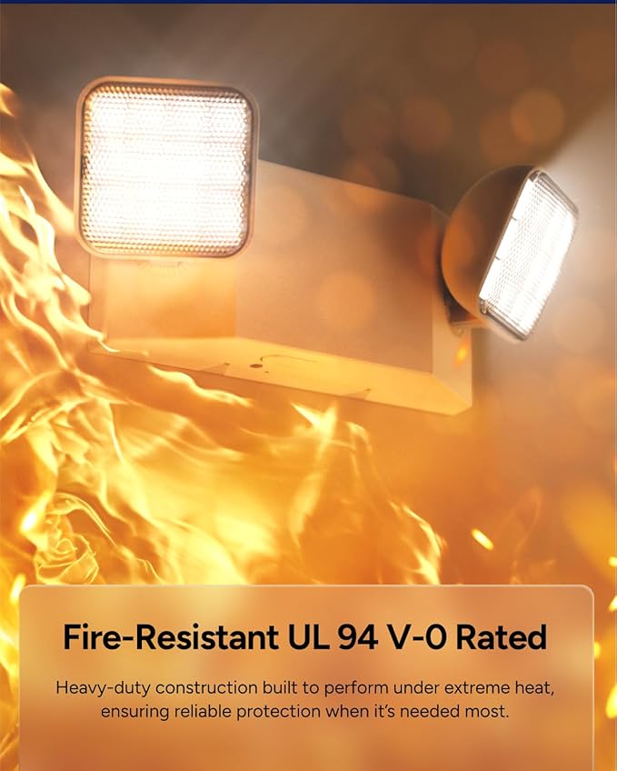 Sunco 12 Pack LED Emergency Lights Commercial Lighting for Business Power Outages Offices with Backup Battery (90 Minutes) Wall Mount Hard Wired 120-277V Fire Resistant (94V-0) UL