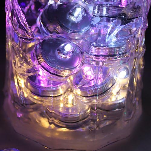 Bright LED Floral Tea Light Submersible Lights for Party Wedding (Red 20 Pack)