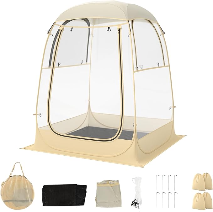 Goplus Sports Tent Instant Pop up Weatherproof Shelter Portable &amp Foldable Outdoor Clear View Bubble Tent w/Carrying Bag Floor Mat Watch Sports Events Camping