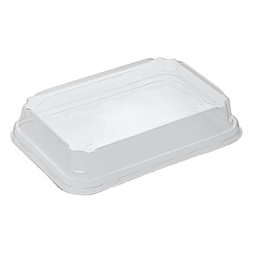 Restaurantware-LIDS ONLY: Matsuri Vision 6.6 x 4.6 x 1.2 Inch Lids For Sushi Containers 100 Airtight Lids - Containers Sold Separately No-Fog Design Clear Plastic Dome Lids For Sushi Boxes