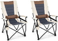 Tangkula Set of 2 Folding Camping Chair Portable Lightweight Camp Chair with Lumbar Support Padded Seat Carrying Bag Cup Holder Outdoor Lawn Chair for Yard Fishing Travel No Assembly Needed