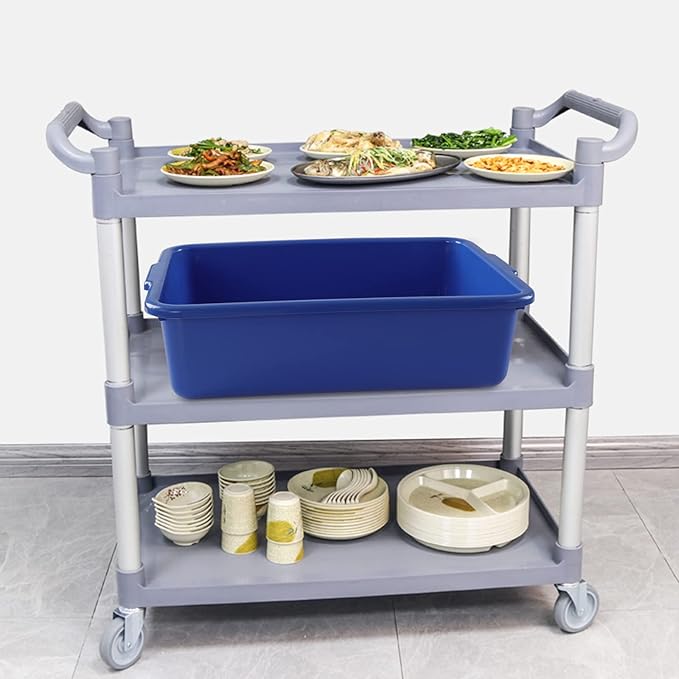 13 L Commercial Bus Tubs Box 4 Packs Plastic Dishpan Wash Basin Blue