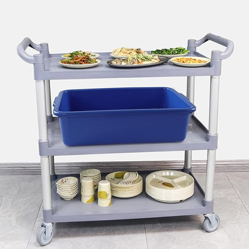 13 L Commercial Bus Tubs Box 4 Packs Plastic Dishpan Wash Basin Blue