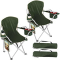 Folding Camping Chairs Durable 600D Oxford Portable Outdoor Chair with Cooler Pouch Cup Holder &amp Storage Pocket for Camping Beach Fishing