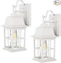 TOBUSA 2-Pack Outdoor Wall Lanterns 100% Aluminium White Outside Light Fixtures Waterproof &ampAnti-Rust Exterior Wall Lanterns Front Porch Lights for House Garage Doorway Bulbs Not Included