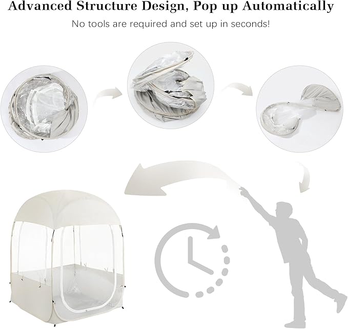 Sports Tent Portable &amp Foldable Pop Up Tents Shelter with Carry Bag Instant Weather Proof Clear View Bubble Tent for Fishing Camping Watching Sports Events