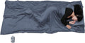 Browint Silk/Cotton Travel Sheet with Double Zippers 87x43 Extra Wide Sleep Sack for Hotels Lightweight Sleeping Bag Liner for Camping Traveler Rectangular with Pillow Pocket …
