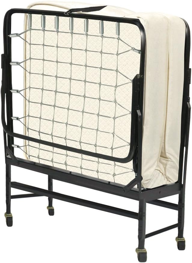 Greaton 14” Folding Bed with 3-Inch Luxurious Memory Foam Mattress Strong and Sturdy Metal Frame Portable Guest Bed for Easy Storage 31-Inch White