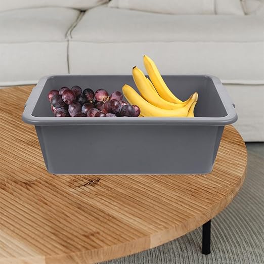 2pcs Plastic Rectangular Bus Tubs 34x23.8x10.9cm Commercial Dish Wash Basin Tubs for Restaurant and Home Multipurpose Storage and Transport