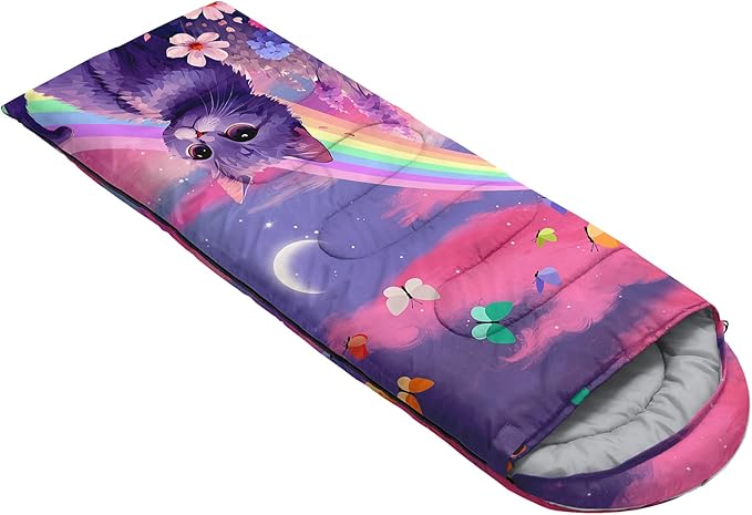 HOSIMA Mermaid Tail Kids Sleeping Bags for Camping Hiking TravelPurple Fish Scale Backpacking Sleeping Bag Sleep Away Camp Stuff for Girls4 Seasons Lightweight Sleeping Bags for Adults.