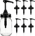 Bosreroy 6 Pcs Black Mason Jar Pump Lids 70 Mm Regular Mouth Honey and Syrup Dispenser Replacement Lids