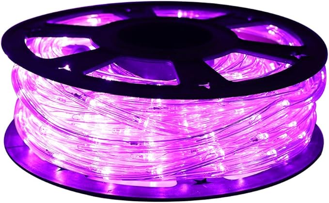 50ft 360 LED Purple Rope Lights 110V Connectable Purple Led Strip Lights Halloween Decoration Outdoor Lights for Deck Patio Pool Camping Landscape Bedroom Christmas Decor