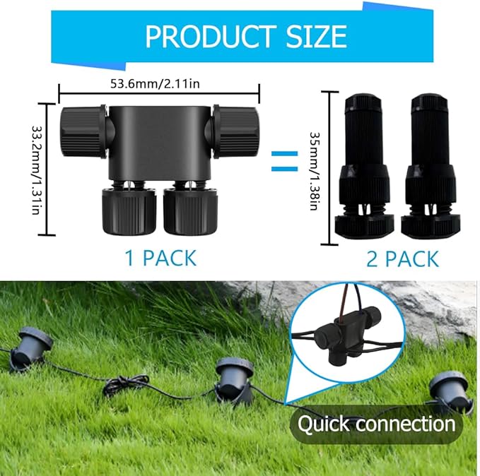 NETEHA 20 Pack Low Voltage 12-18 Gauge Wire Connectors for Landscape Lighting Pathway Lights Outdoor LED Lights