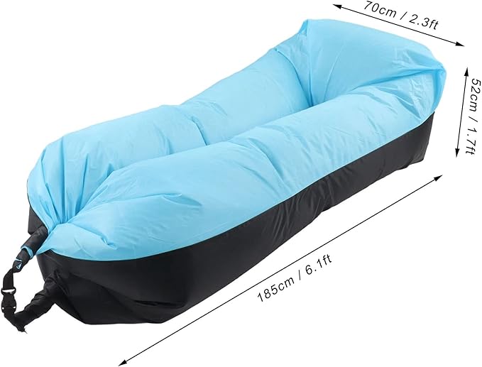 Inflatable Lounger Oxford Portable Inflatable Sofa Inflatable Couch for Camping Inflatable Beach Chair for Adults 2.3x6.1x1.7ft