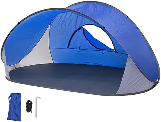 Pop-Up Beach Tent Sun Shade Portable Outdoor Family Shade Tent with Carrying Bag (Shelter Measures: 86 L x 47 W x 39 H)
