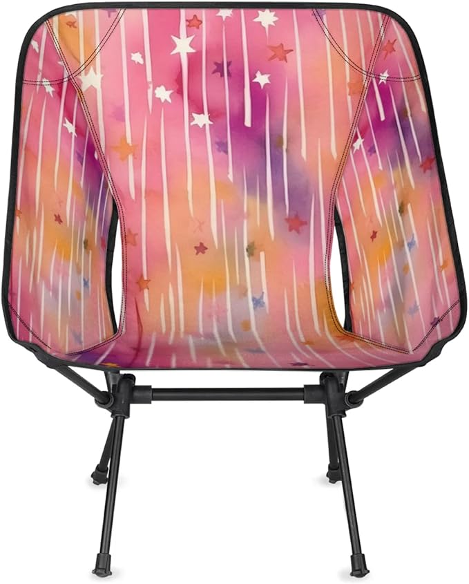 Honeybaby Folding Camping Chair Watercolor Star Rainbow Camping Chairs Lightweight Portable Chair Outdoor Foldable Chairs for Camping Travel Picnic Beach Hiking